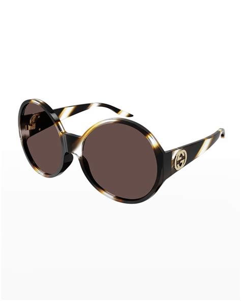 gucci 3644s|GUCCI Acetate Oversized Round Frame Web Sunglasses.